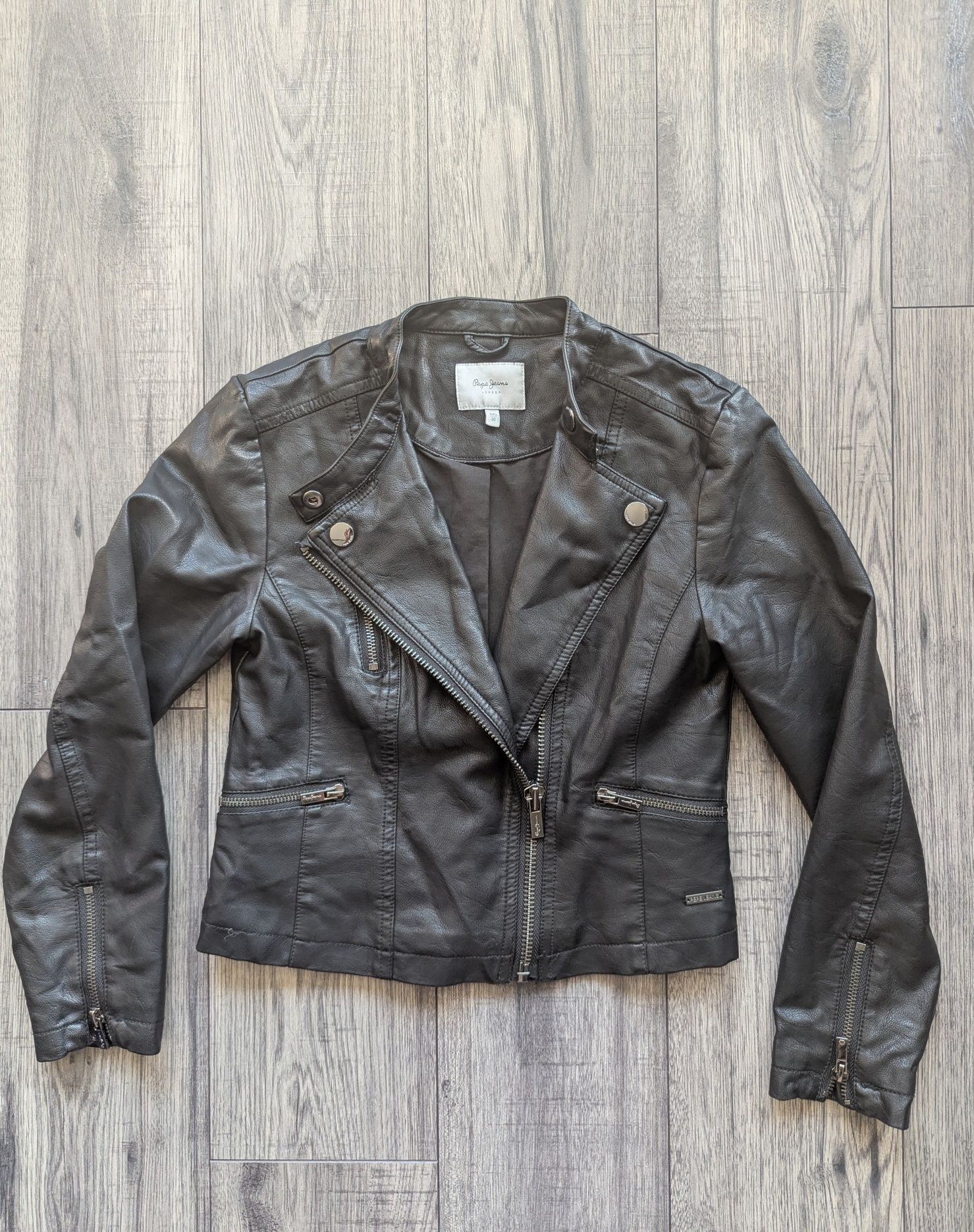 Pepe Jeans kurtka skórzana ramoneska