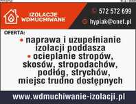 Docieplenia pianką PUR izolacje CELULOZĄ poddasza stropu TERMOWIZJA