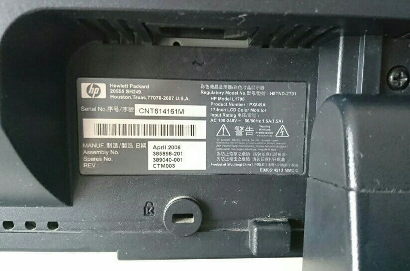Monitor HP LCD, 17 cali + kable