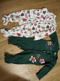 Komplet zestaw śpiochów piżam święta Boże Narodzenie 68