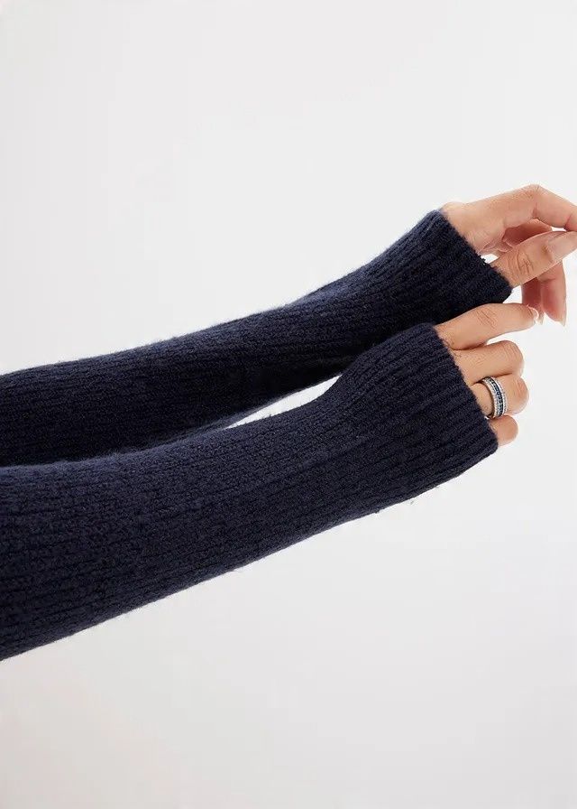 B.P.C granatowy sweter z kołnierzem do noszenia na różne sposoby ^48/5