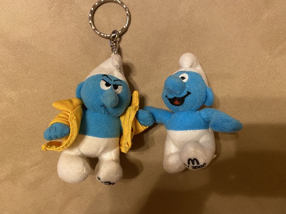 Boneco e porta chaves Smurfs McDonalds ano 2000