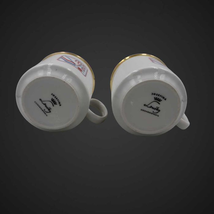 Porcelanowe filiżanki z emblematem MS 1978 Praha  b5/102561