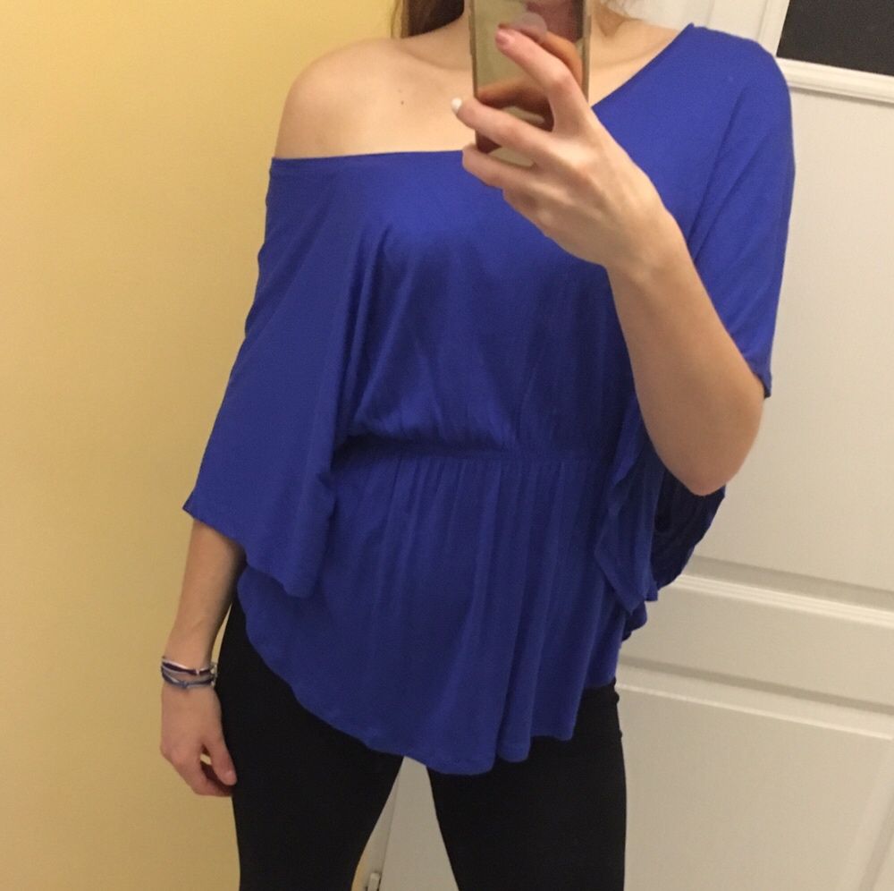 Niebieska bluzka nietoperz H&M