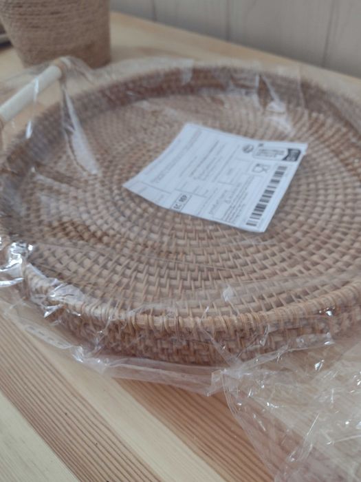 Taca do serwowania rattanowa ręcznie tkana