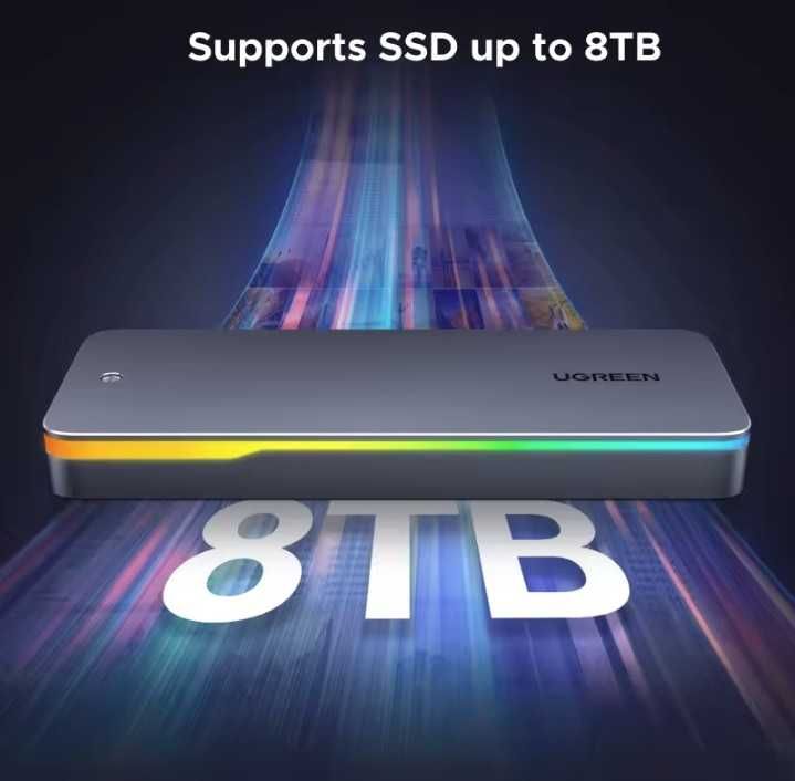 Ugreen CM777 SSD карман M2 NVME/SATA | USB + чохол