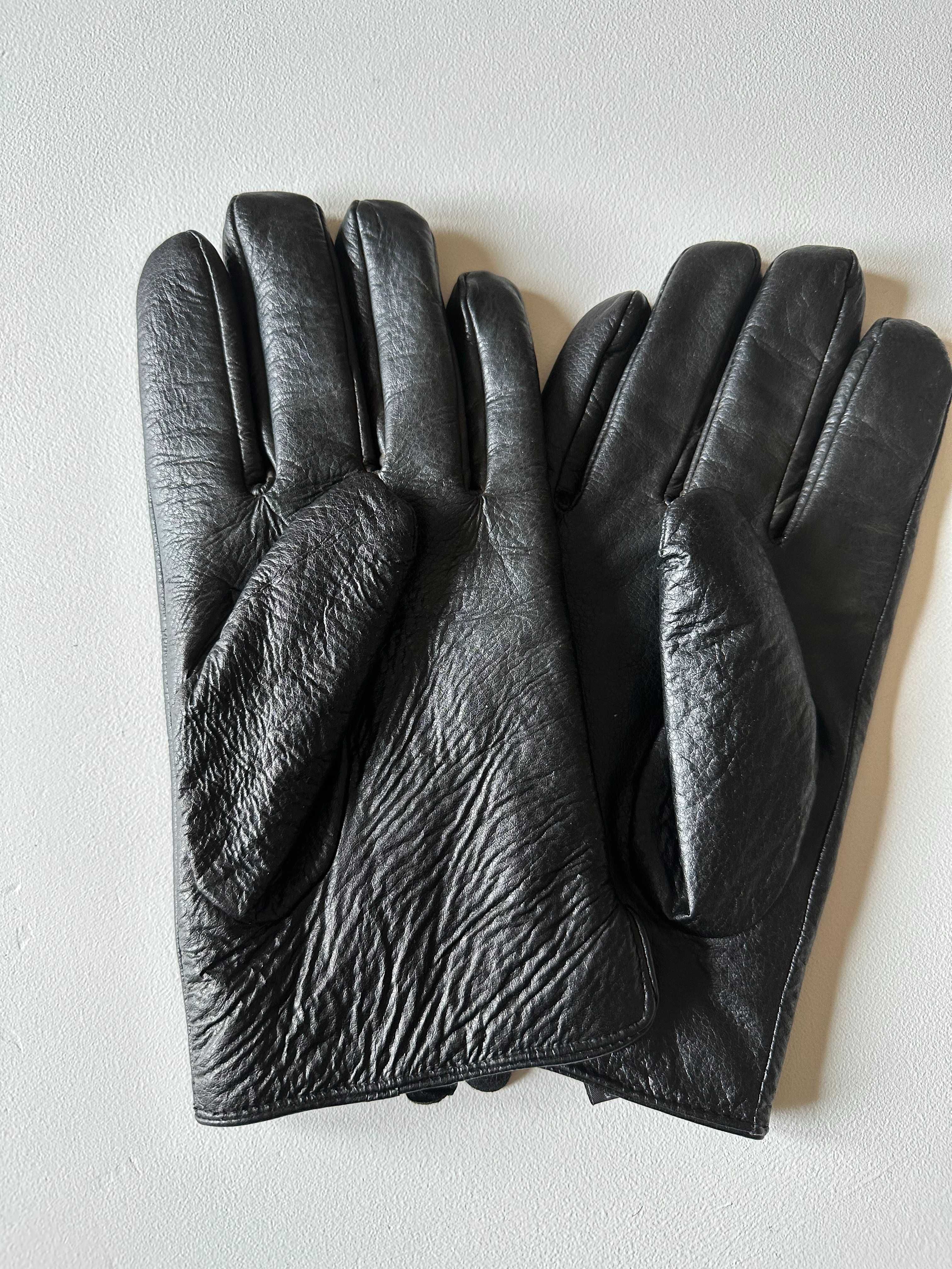 Męskie skórzane jesienno-zimowe rękawiczki