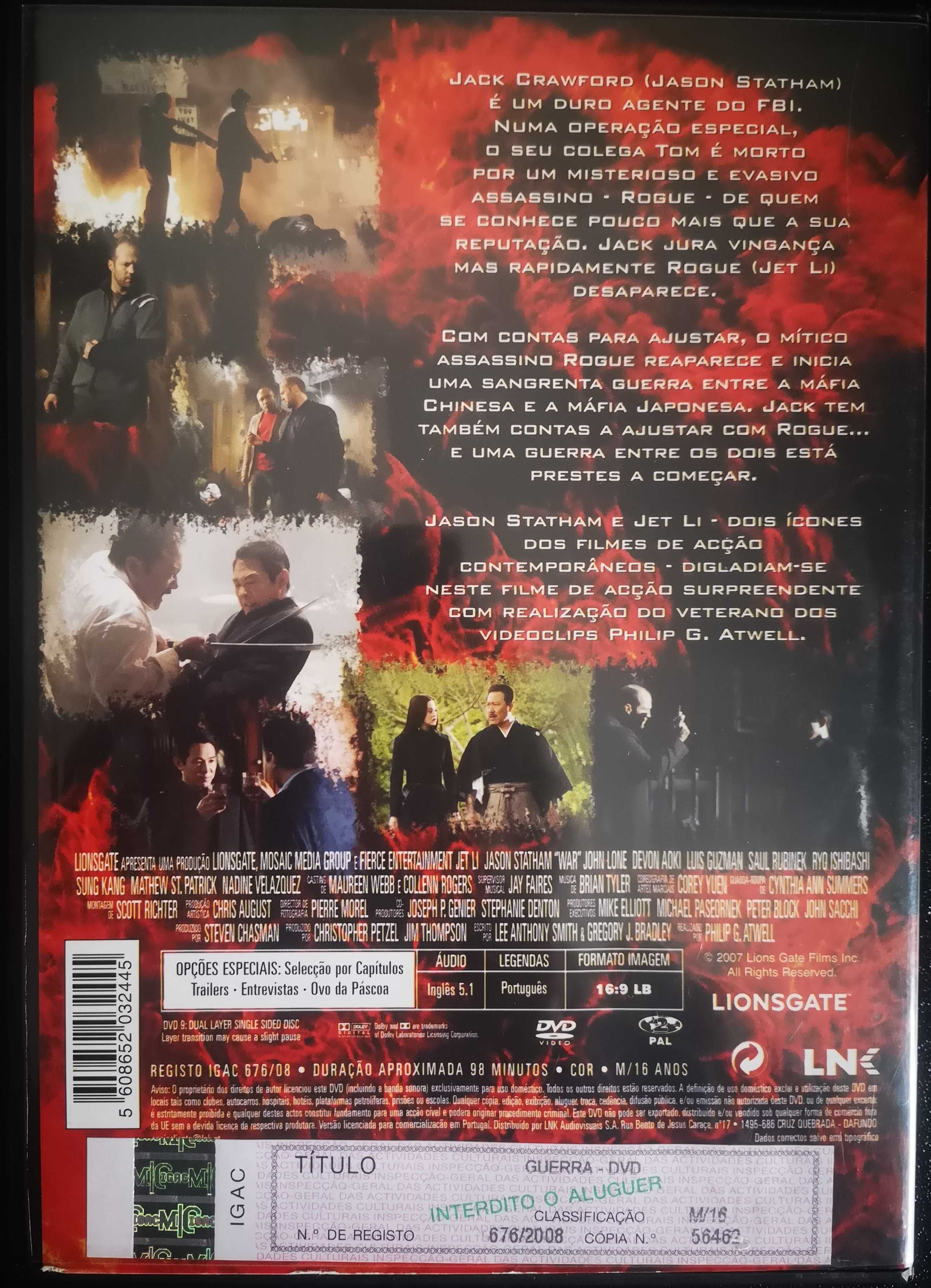 DVD "Guerra - Um quer justija, o outro quer vingança"