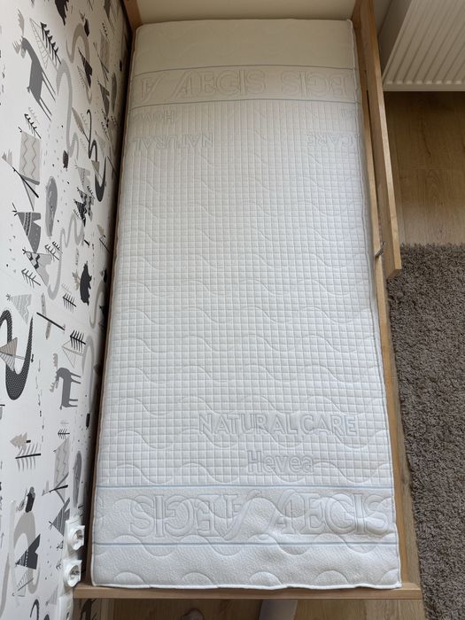 Łóżko dziecięce IKEA 70×160 cm + mat. lateksowy HEVEA Junior 160×70 cm