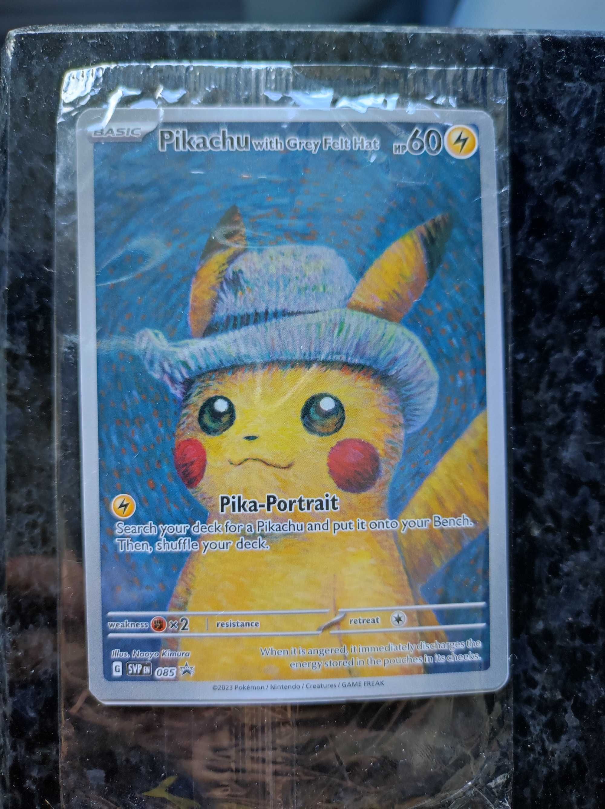 Carta PIKACHU Van Gogh Museu with Grey Felt Hat