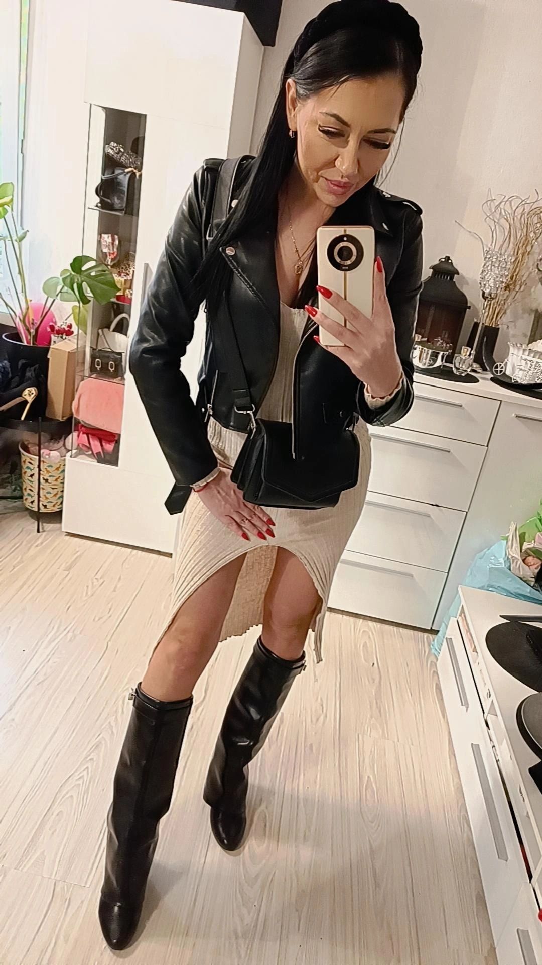 Piękna sukienka ZARA beż beżowa jesień Hit maxi dzianina prążek