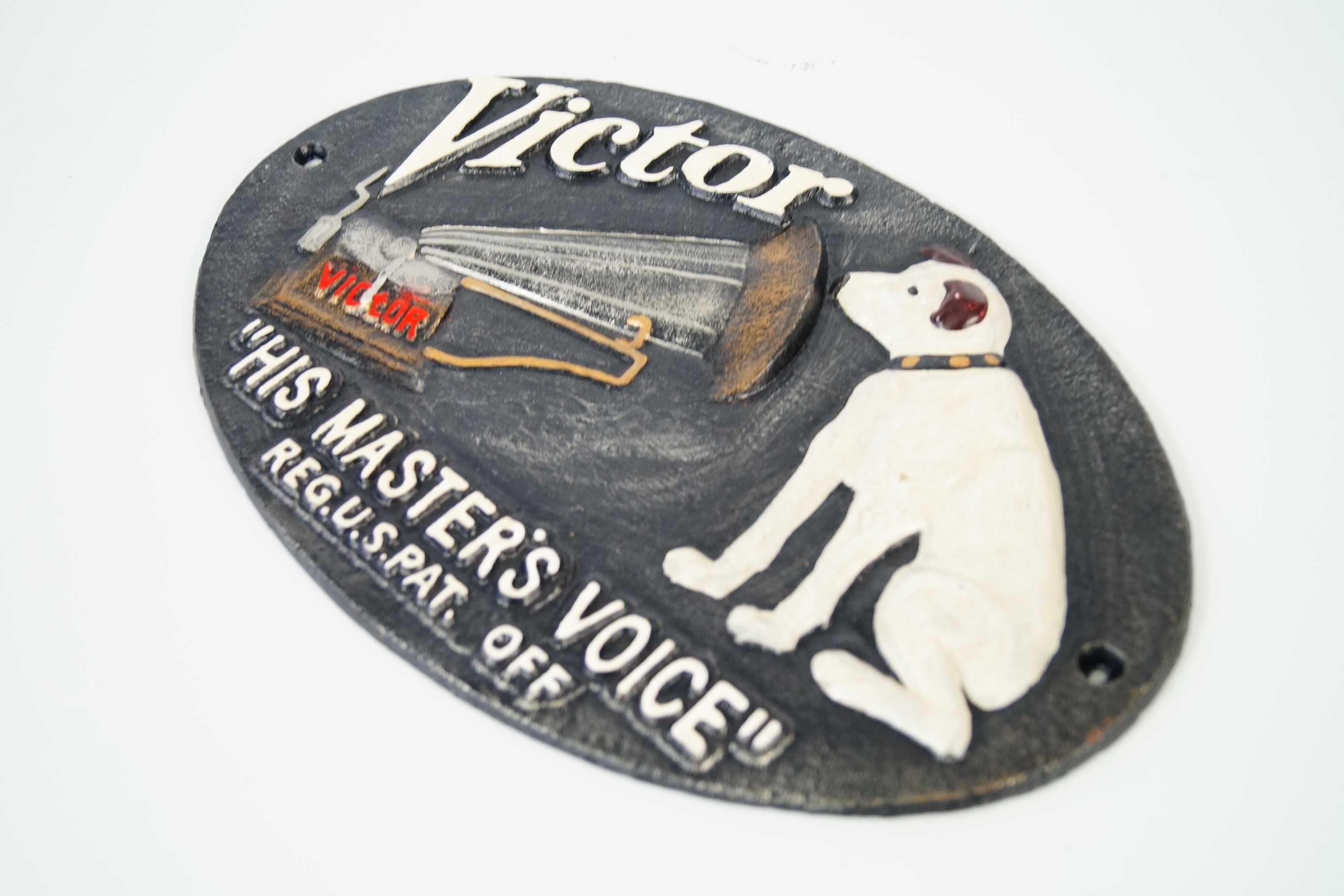 ŻELIWNY SZYLD - his masters voice PIE GRAMOFON