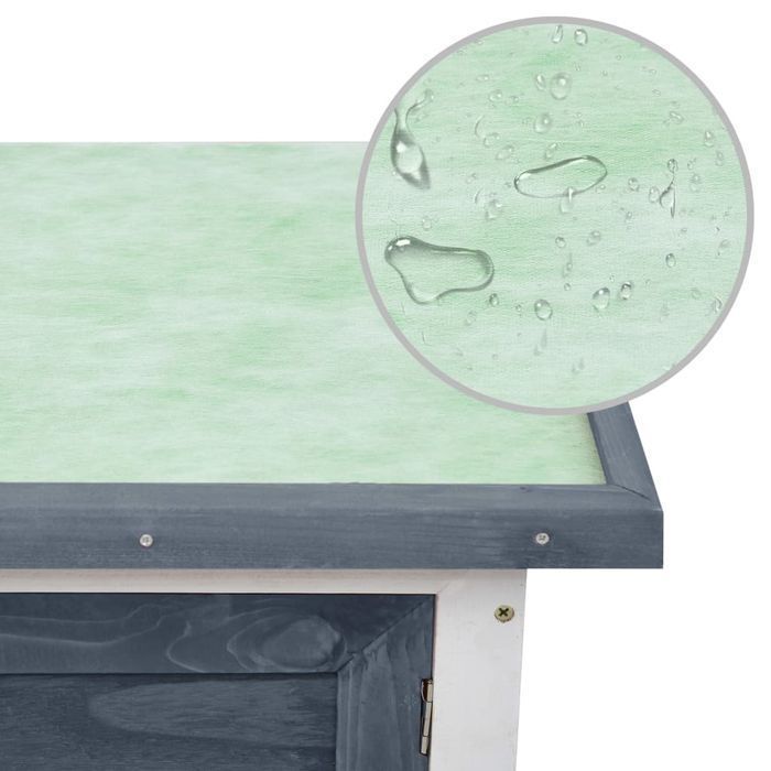 Vidaxl Klatka Dla Królika, 1 Poziom, Szara, Drewniana