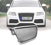 GRELHA FRONTAL AUDI A4 B8 08-11 LOOK RS CINZA CLARO