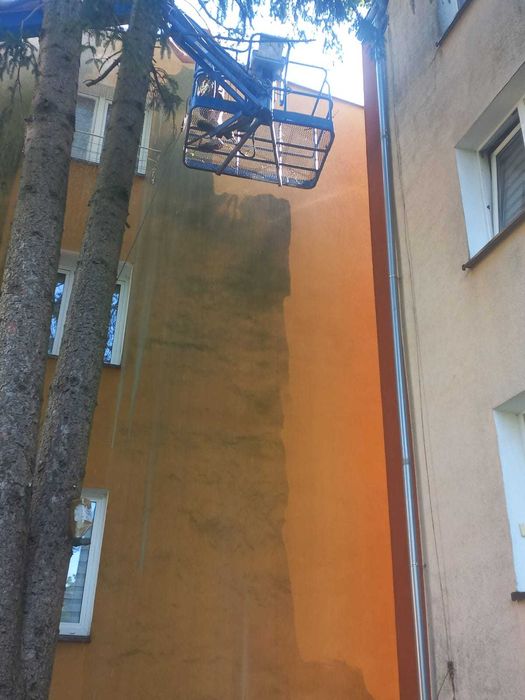 Mycie elewacji, wycinka drzew, usługi podnośnikiem koszowym 22m i 16m