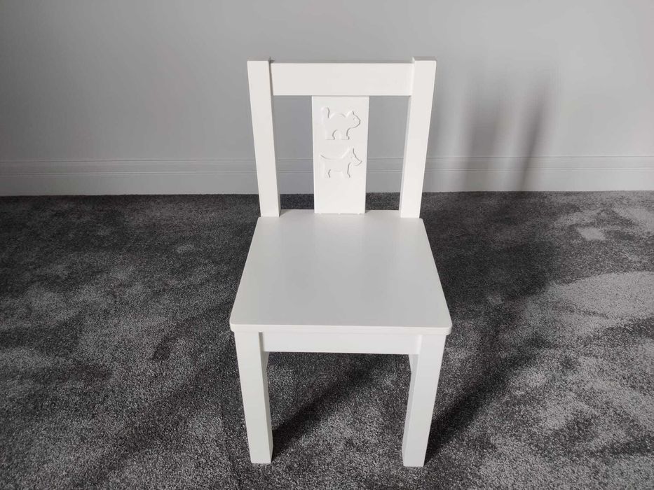 IKEA ZESTAW KRITTER stolik +2x krzesełko, BIAŁY