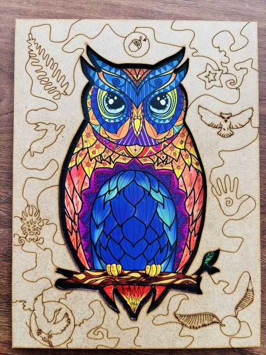Kreatywne drewniane puzzle sowa 175 elementów