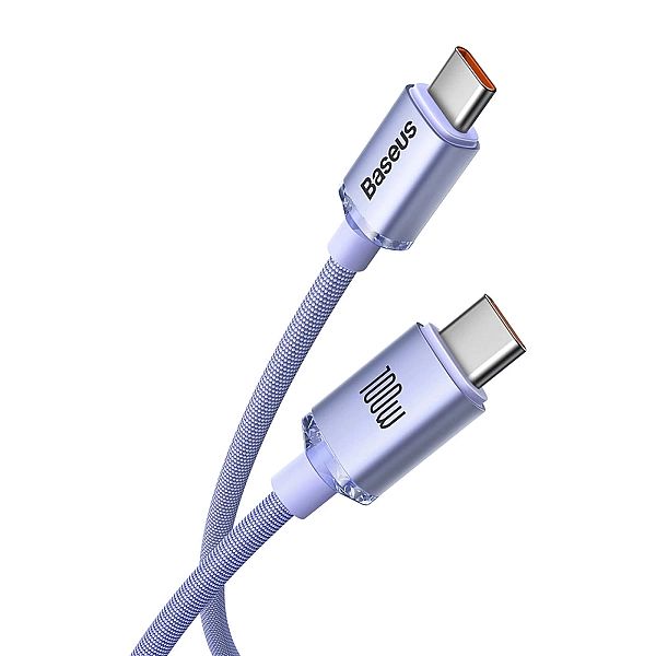 Kabel Baseus CAJY USB-C - USB-C PD QC 100W 5A 480Mb/s 2m - fioletowy