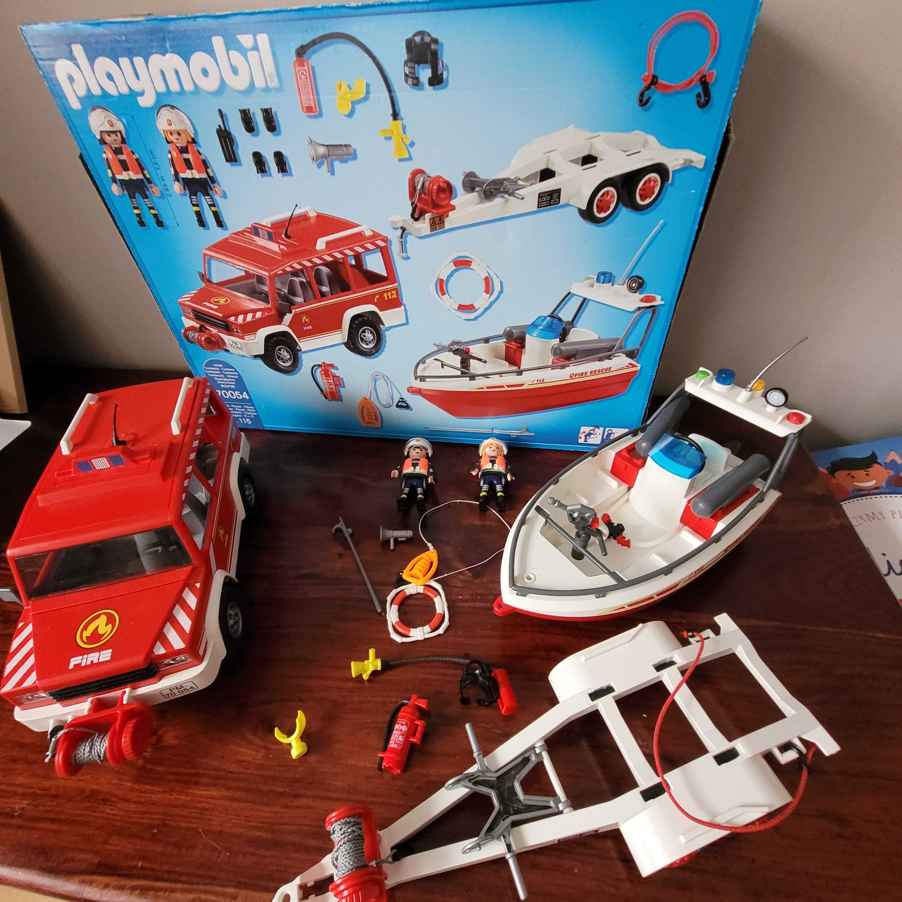 Playmobil 70054 Straż pożarna samochód i łodź strażacka Gratis Silnik