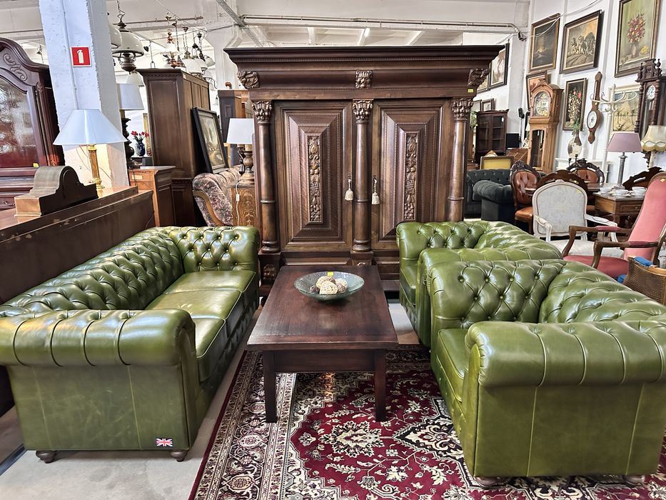 Ekskluzywny, angielski KOMPLET CHESTERFIELD 3+1+1 :)