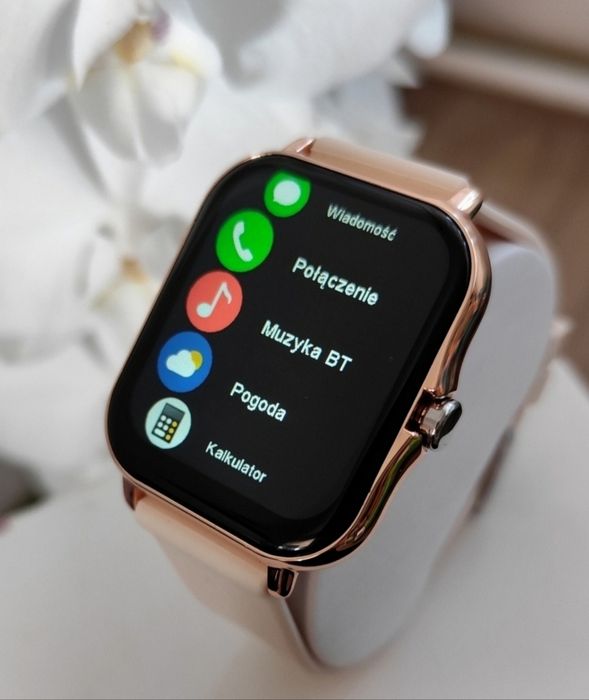 Śliczny Złoty Damski Zegarek Smartwatch