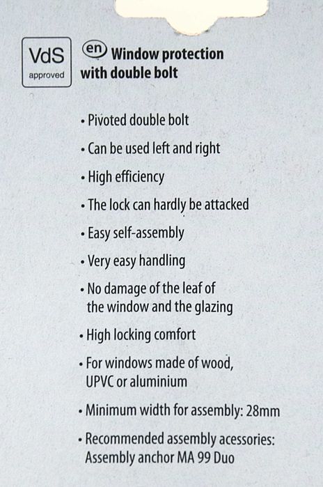 Zabezpieczenie okna WinSafe WD 3 ANT SB niemieckiej firmy Burg Wachter