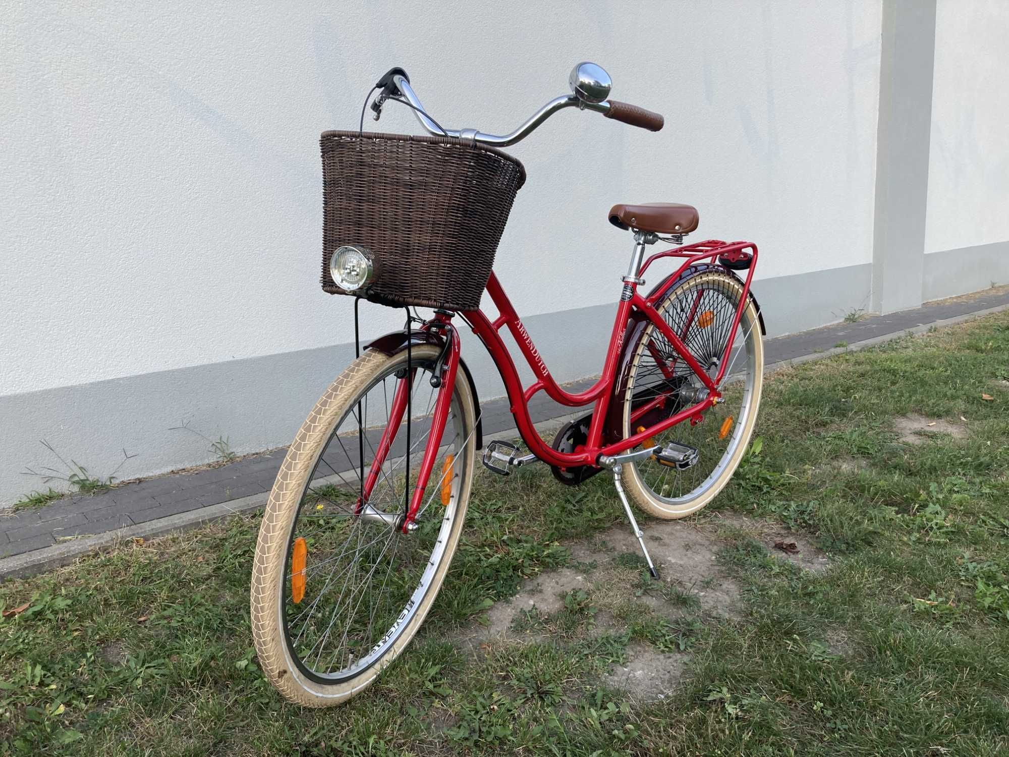 Kellys Arwen Dutch Red, rower miejski damski czerwony + akcesoria