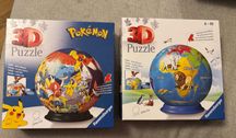 3D puzzle dwie sztuki Pokémon i zwierzęta świata  raz złożone. Komplet