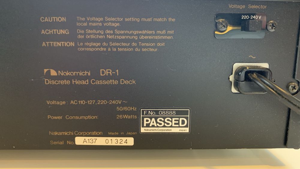 Deck Cassetes Nakamichi DR1