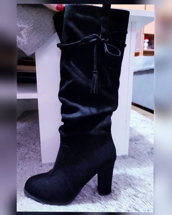 Kozaki zamszowe czarne r. 38