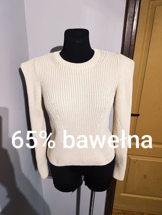 Beżowy pleciony bawelniany sweter & Other Stories rozmiar S