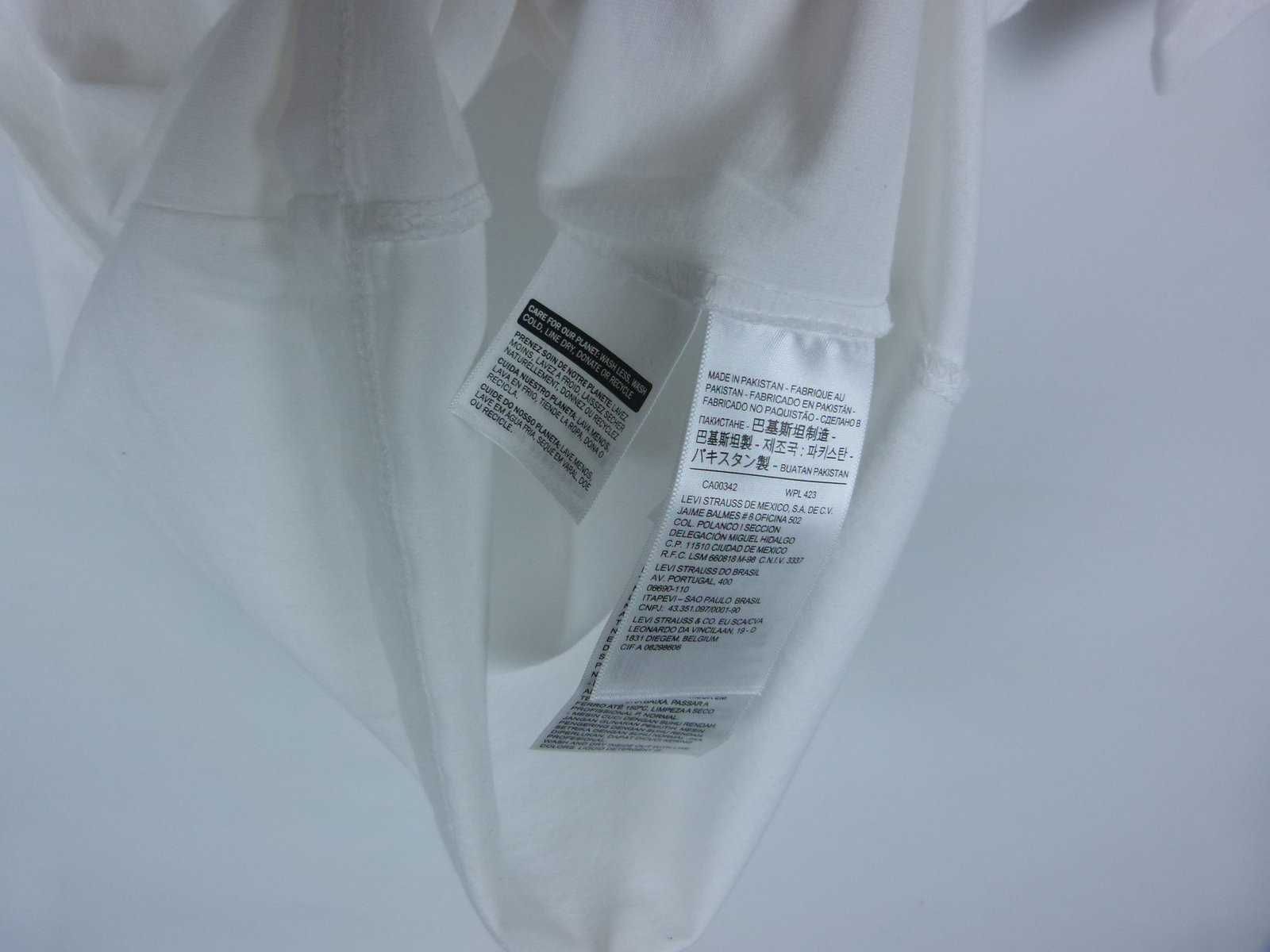 Levis biały t-shirt bawełna / XXS
