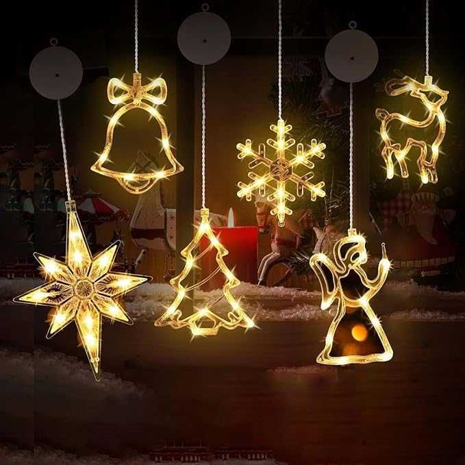 Oświetlenie świąteczne wiszące światełka okienne LED