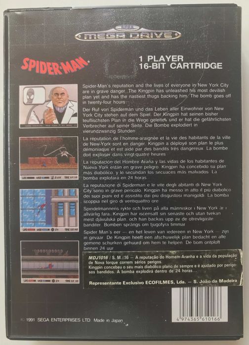 SEGA MEGADRIVE Game "Spider-Man" – Original and Complete / 199164284531260290121