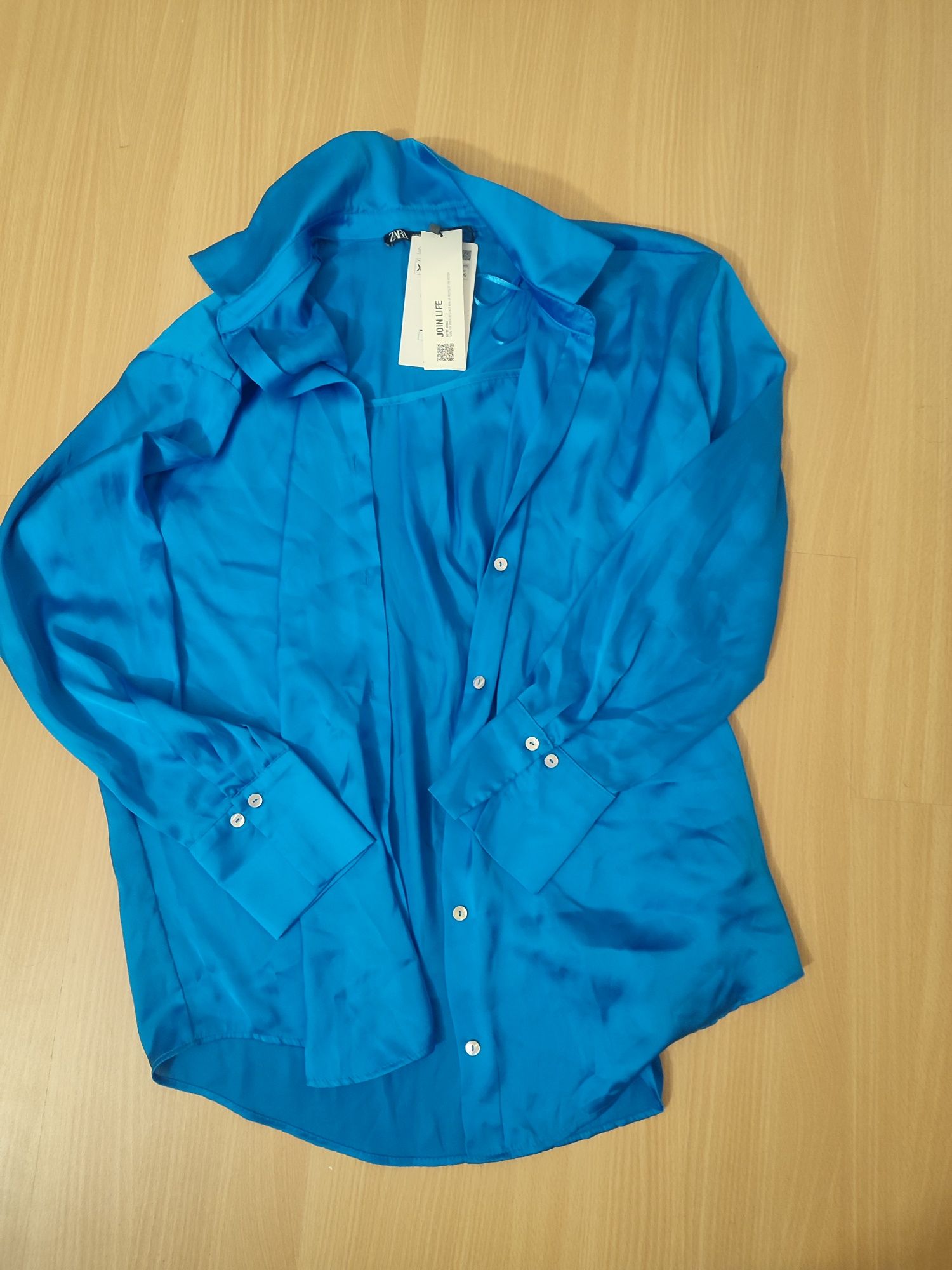 Camisa azul polyester