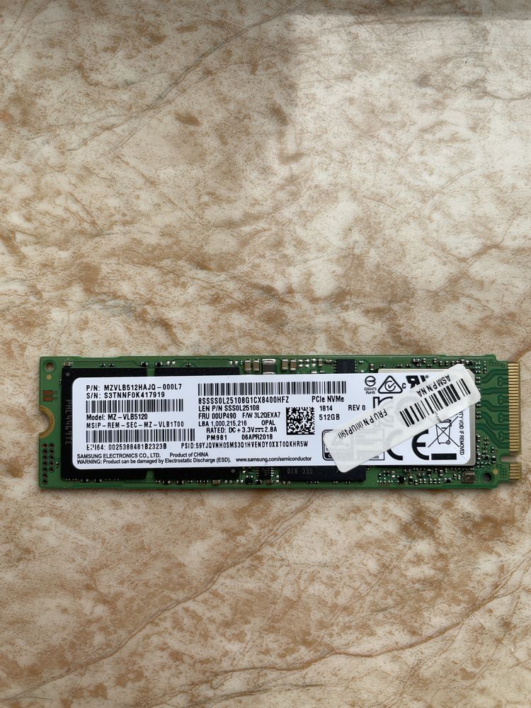 SSD Samsung PM981 512Gb m.2 2280 NVMe PCIe MZVLB512HAJQ