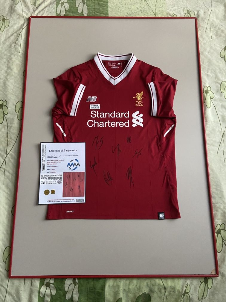 Koszulka Liverpool FC oryginalne autografy Salah Mane Origi Certyfikat