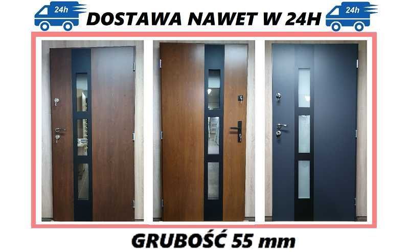 Drzwi zewnętrzne 80, 90 model "AFRYKA 2" NOWE SZYBKA DOSTAWA