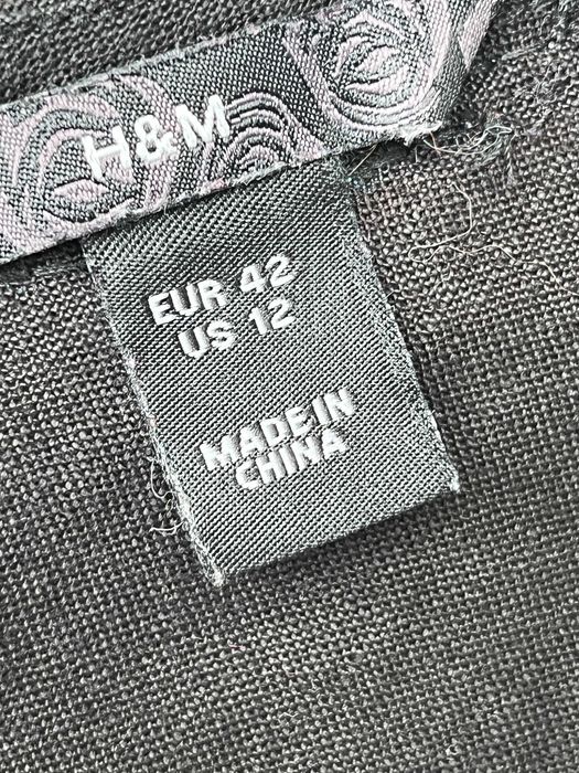 Top H&M 100% Len Letni Czarny Rozmiar L-XL boho old money boho