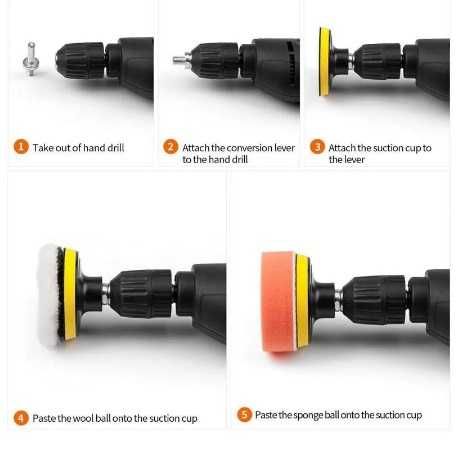 Zestaw do elektrycznej polerki samochodu wiertarką szlifowanie woskowa
