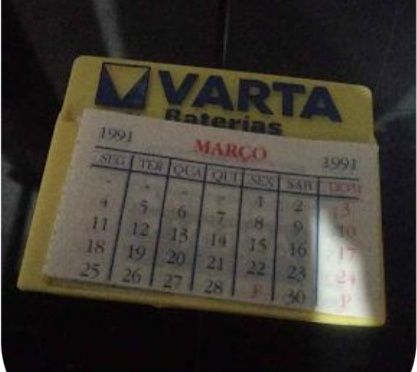 Mini calendário com publicidade