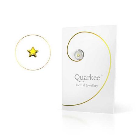 Quarkee™ 22K Gold mała Gwiazdka ze złota biżuteria nazębna na ząb