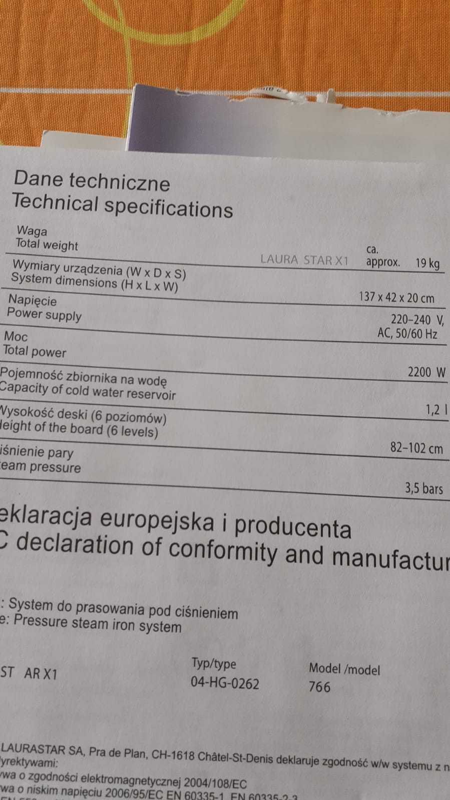 Laurastar X1 żelazko parowe prasowalnica stacja prasująca
