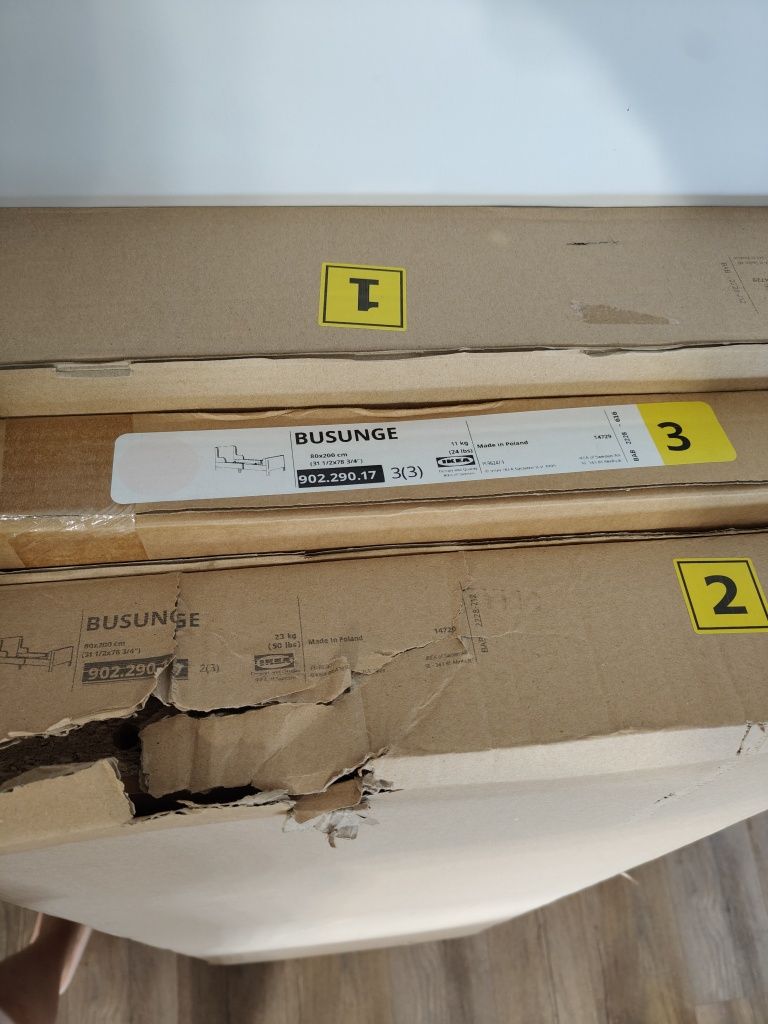 Łóżeczko łóżko Ikea busunge różowe + materac Ikea Vimsig