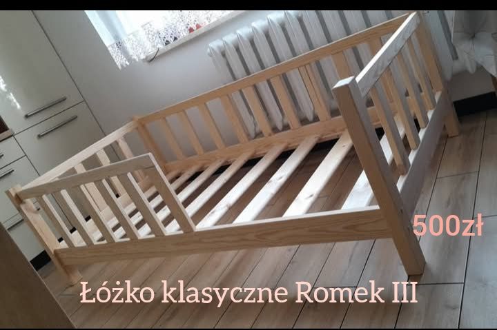 Łóżko drewniane dziecięce - piętrowe, klasyczne, domki.