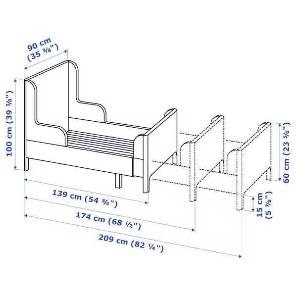BUSUNGE Rozsuwane łóżko IKEA