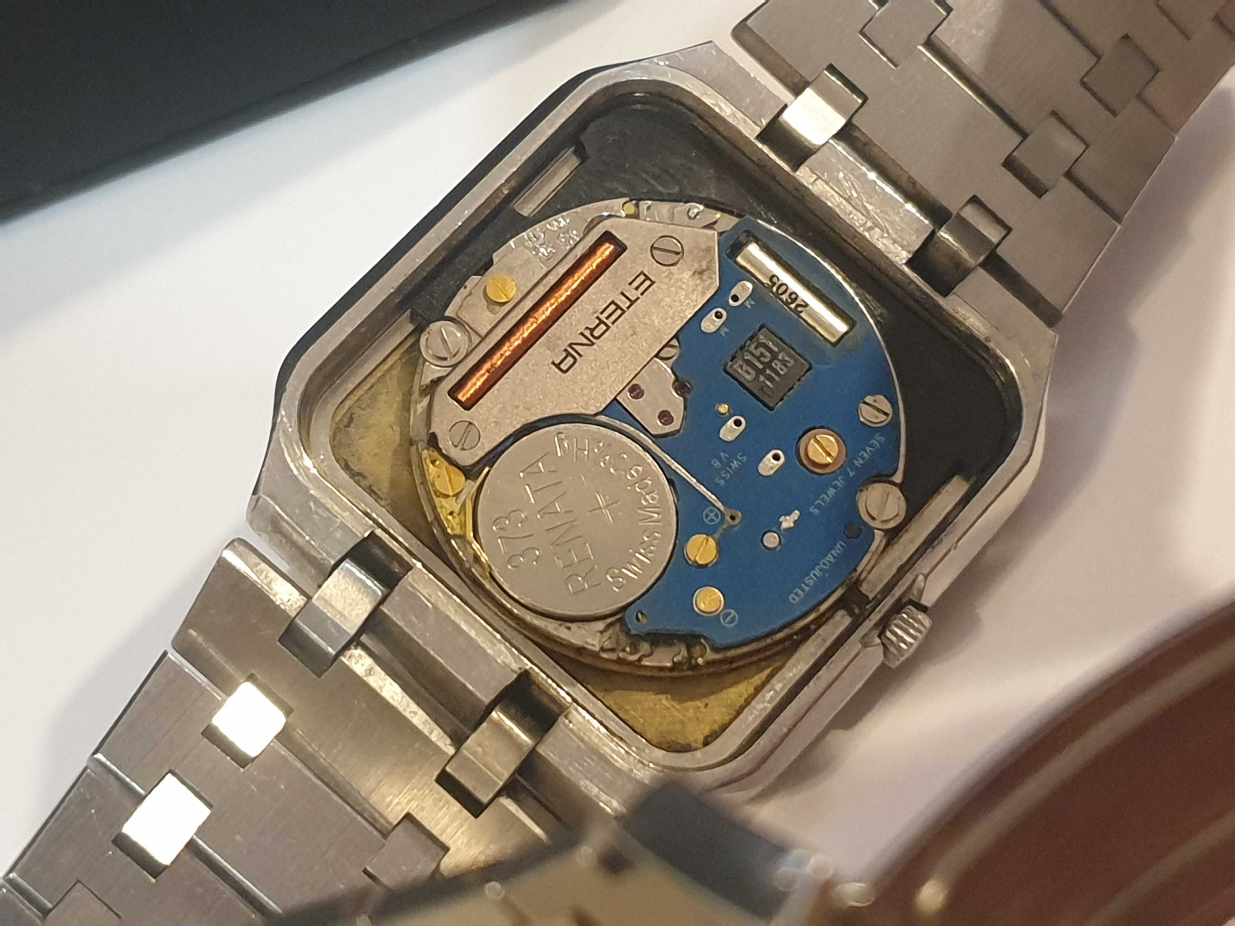 Vintage ETERNA Q meski zegarek kwarcowy na bransolecie swiss made