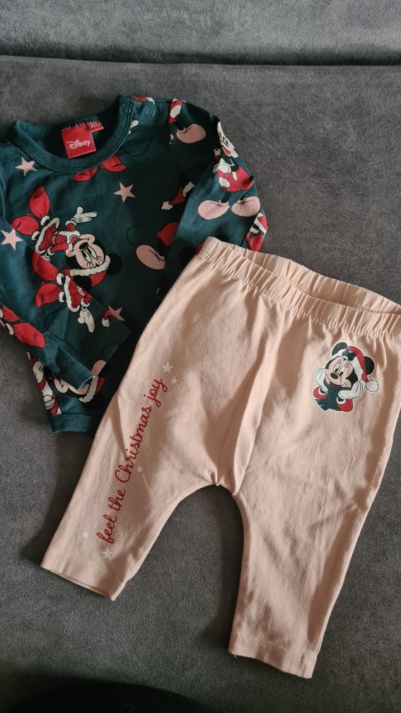 Zestaw Body i spodnie legginsy świąteczne ubranko dla niemowlaka 62