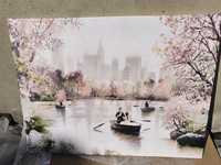 Obraz na ściane 113x85 różowy odcień, styl Japoński romantic