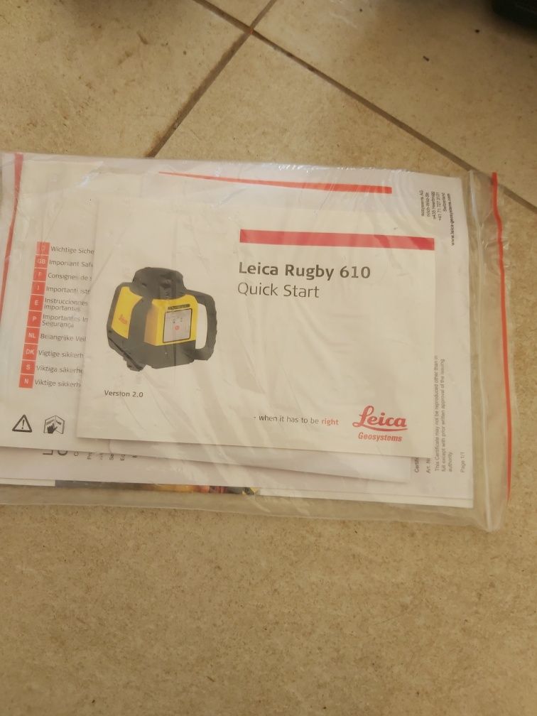 Laser krzyżowy - Leica Rugby 610 - niwelator